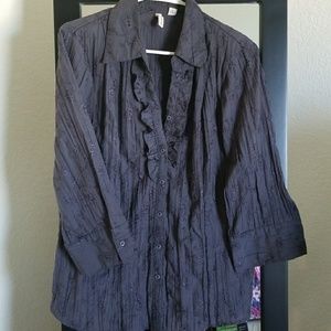 St. John's Bay button down ruffle shirt